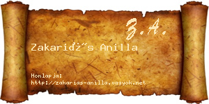 Zakariás Anilla névjegykártya